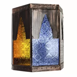 APLIQUE ARTESANAL 1XE27 MARRÓN/COLORES 21,5X18,5 - Wall Applique - 1